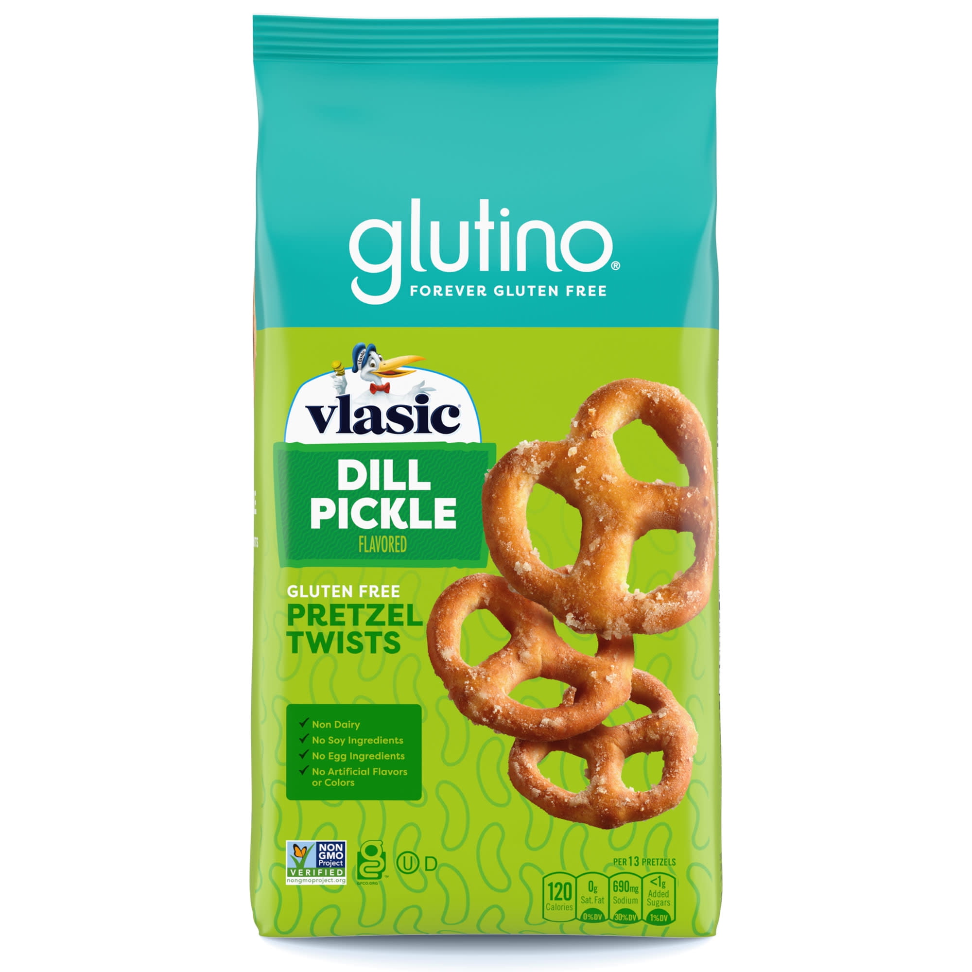 Glutino Vlasic Gluten Free Dill Pickle Pretzel Twists, Gluten Free Snacks, 11 oz