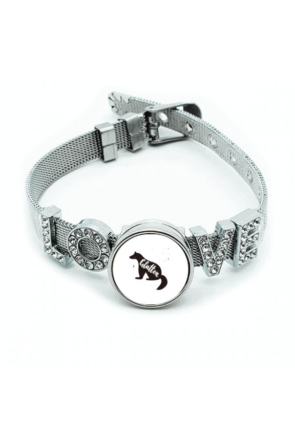 Glutton Black And White Animal Bracelet Wristband Crystal Love Adjustable Bangle