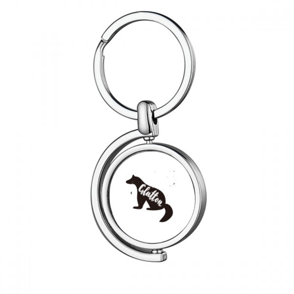 Glutton Black And White Animal Rotating Keychain Metal Keyring Holder