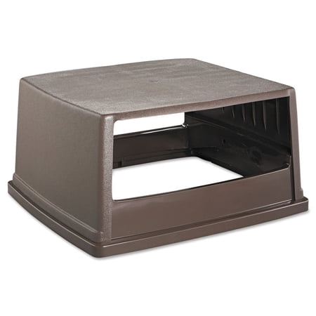 Rubbermaid Commercial Products Glutton Trash Can Top, Large 56-Gallon, Brown, Compatible with Rubbermaid Weather Resistant Garbage Can for Outdoor Spaces, Malls/Schools/Offices/Stadiums/Restaurants