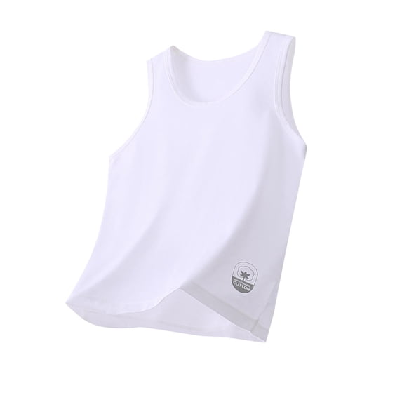 Guluxicc Girls Tank Tops Cotton Crew Neck Sleeveless T-Shirts Casual Basic Tops for Kids 5-16 Years