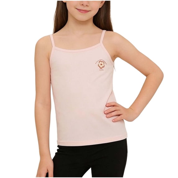 Guluxicc Kids Girls Cami Tops Summer Sleeveless Tank Tops Slim Rabbit Embroidered Basic Cotton Tanks Shirts