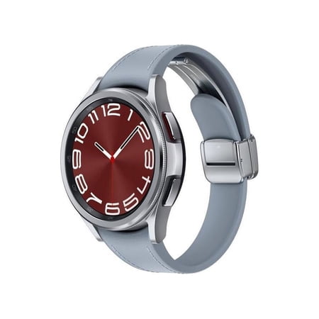 Glxy Watch 6 Bespoke Edition Health Tracker 43mm Silver Sapphire Crystal Glass Silver D-Buckle Band Hybrid Blue
