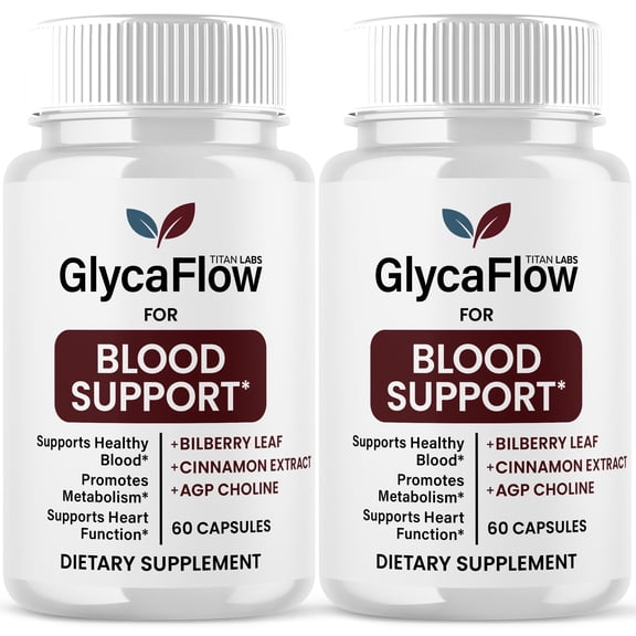 GlycaFlow Advanced Formula Blood Balance Support Pills for Health and Wellness Glyca Flow Capsules (2 Pack)