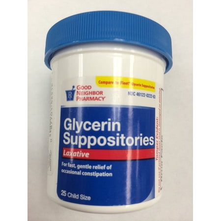 Glycerin Suppositories Laxative 25 CT (For Children From 2- 6 Years Old)