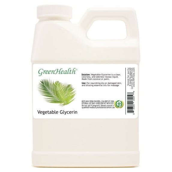 GreenHealth Glycerin Vegetable Carrier Oil White Plastic Jug with Cap 16 fl oz