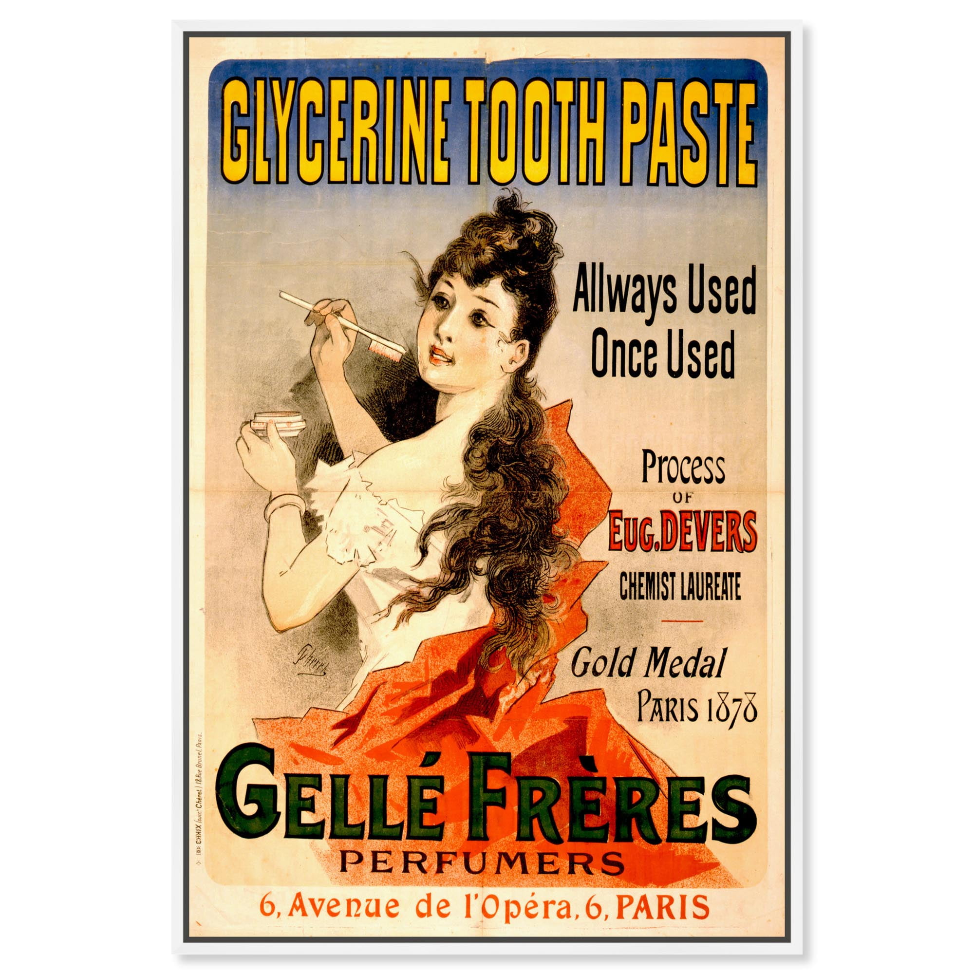 Glycerine Toothpaste Canvas Nouveau Art Prints by Art Remedy, White ...