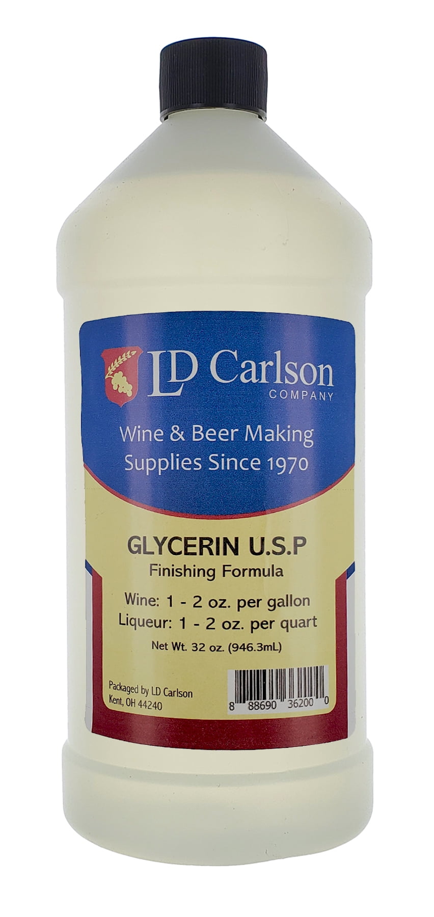 GLYCERINE USP 1 Quart Finishing Formula PALM BASED Super Smoother and  Sweetener for Wine and Moonshine Flavor Essences LDC Packaging - Hobby  Homebrew
