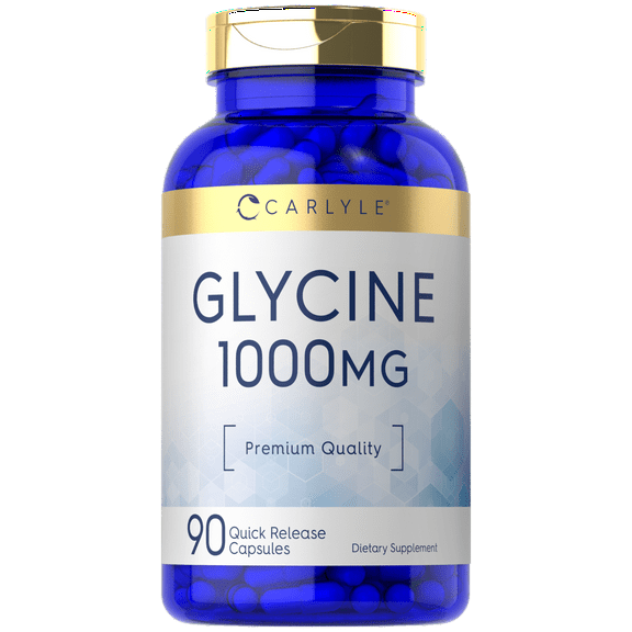 Glycine 1000mg | 90 Capsules | Non-GMO & Gluten Free | by Carlyle