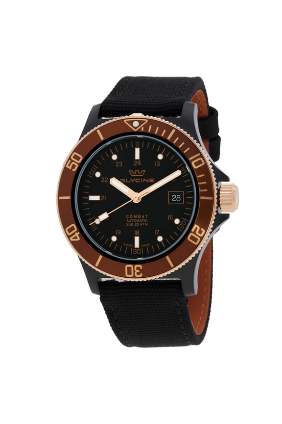 Combat Sub Automatic Black Dial Men's Nylon Watch GL0093