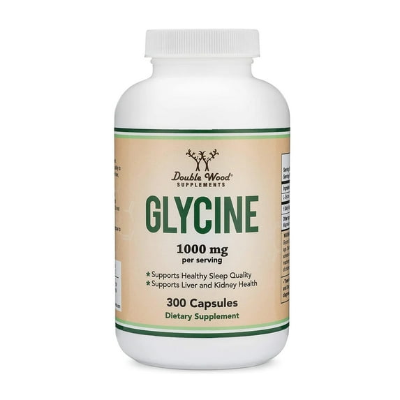 Glycine Supplement - 1,000mg (300 Capsules) Amino Acid for Sleep Quality Support (Glicina) by Double Wood Supplements