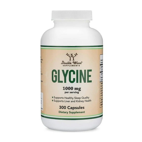 Glycine Supplement - 1,000mg (300 Capsules) Amino Acid for Sleep Quality Support (Glicina) by Double Wood Supplements