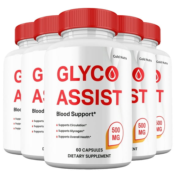 Glyco Assist Capsules, Glycogen Supplement, Maximum Strength Blood Support Pills All Natural, 30 Day Supply (5 pack)