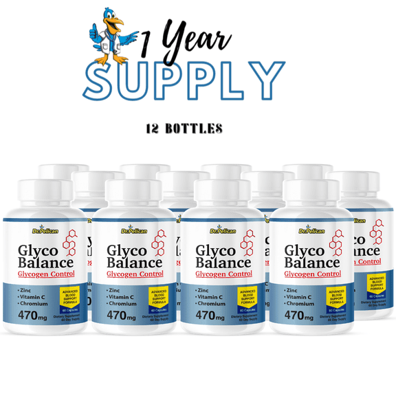 Glyco Balance Glycogen Control- Blood & Heart Support- 12 Bottles- 720 Capsules