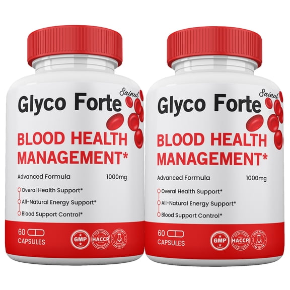 Glyco Forte Blood Support Capsules, Glyco Forte Pills, All Natural Supplement for Blood Health Levels for Men and Women (2 Pack)