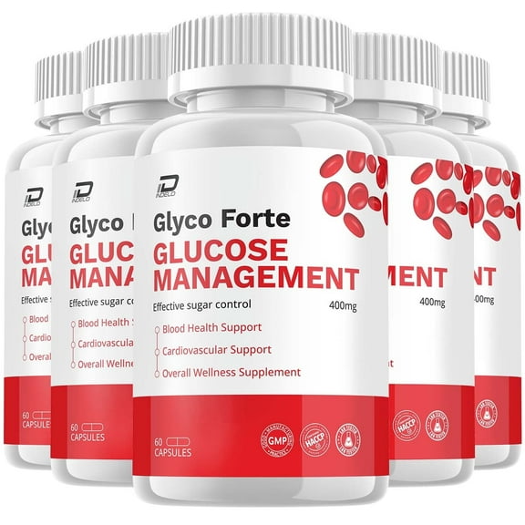 Glyco Forte Capsules - GlycoForte Advanced Supplement, Overall Energy Support, Gyco Forte Maximum Strength, 5 Pack, 300 Capsules