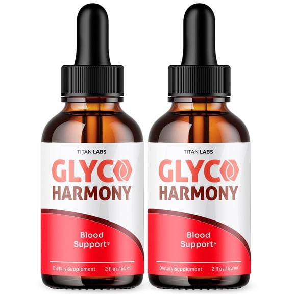 Glyco Harmony Advanced Formula Drops Blood Balance Support Supplement GlycoHarmony Vitamins Taken Daily 2 Month Supply 60 Servings