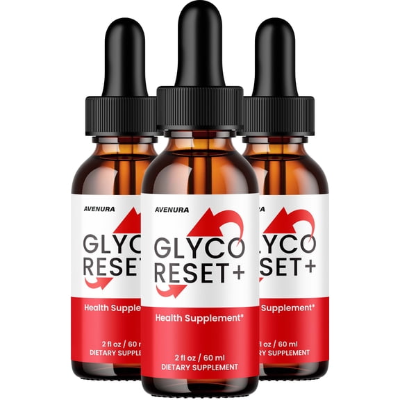 Glyco Reset Drops – GlycoReset Advanced Formula Drops Natural Blend Liquid Supplement, 3 Pack, 3 Month Supply
