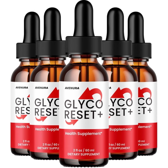 Glyco Reset Drops – GlycoReset Advanced Formula Drops Natural Blend Liquid Supplement, 5 Pack, 5 Month Supply