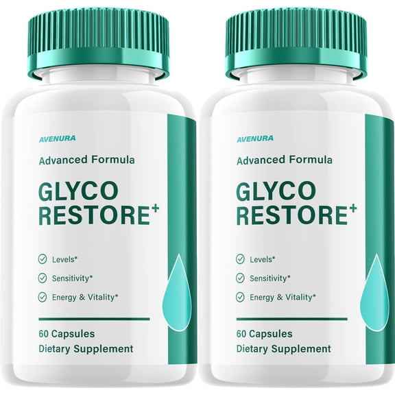 Glyco Restore Capsules  GlycoRestore Natural Blend Glycogen Formula for Health Support, 2 Pack, 120 Capsules