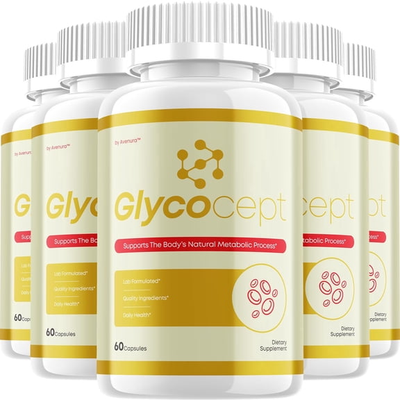 Glycocept Capsules – Glyco Cept Natural Blend Glycogen Formula for Health Support, 5 Pack, 300 Capsules