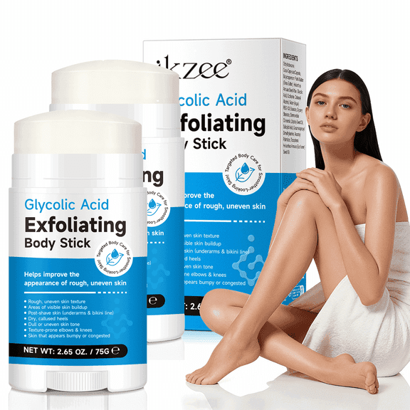 Glycolic Acid Exfoliating Body Stick – Glycolic Acid & Salicylic Acid, Helps Smooth Rough Skin, Help Body Exfoliation - 2Pack