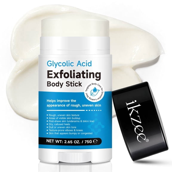 Glycolic Acid Exfoliating Body Stick with 10% Shea Butter, Dual Action Exfoliating & Moisturizing Care, 75g