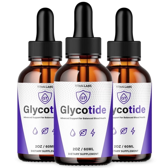 Glycotide Advanced Formula Drops Blood Balance Support Supplement Glyco Tide Vitamins Taken Daily 3 Month Supply 90 Servings
