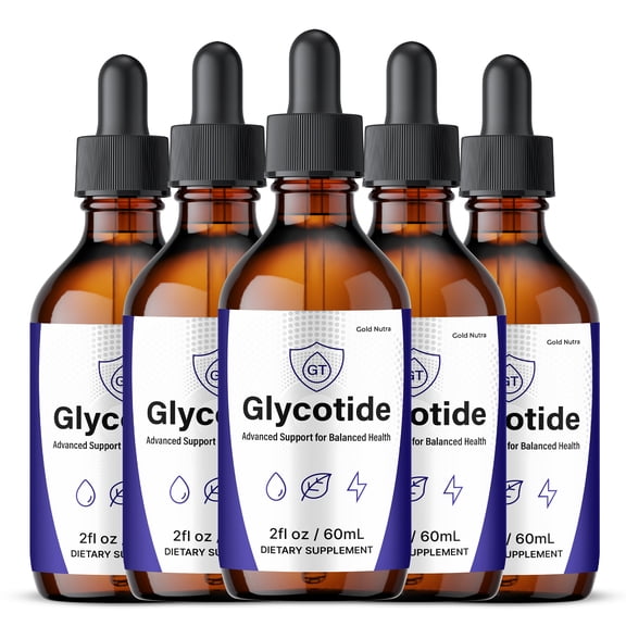 Glycotide Drops Liquid Supplement, Glyco tide Supplement, All Natural Formula, 60 mL per Bottle (5 Pack)