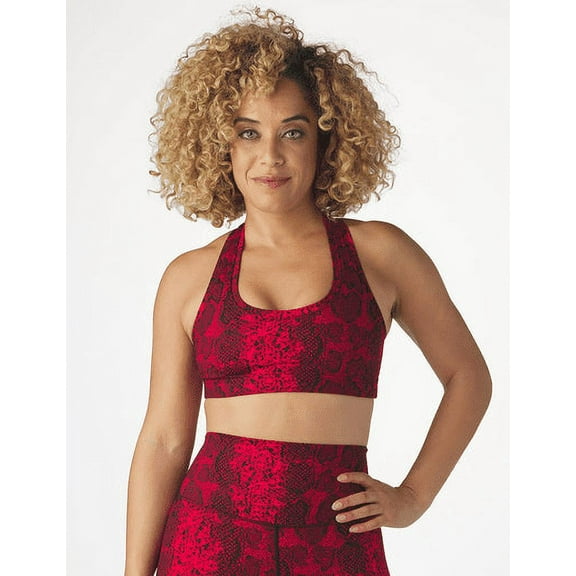 Glyder CHERRY SNAKE Racerback Notch Sport Bra, US X-Large