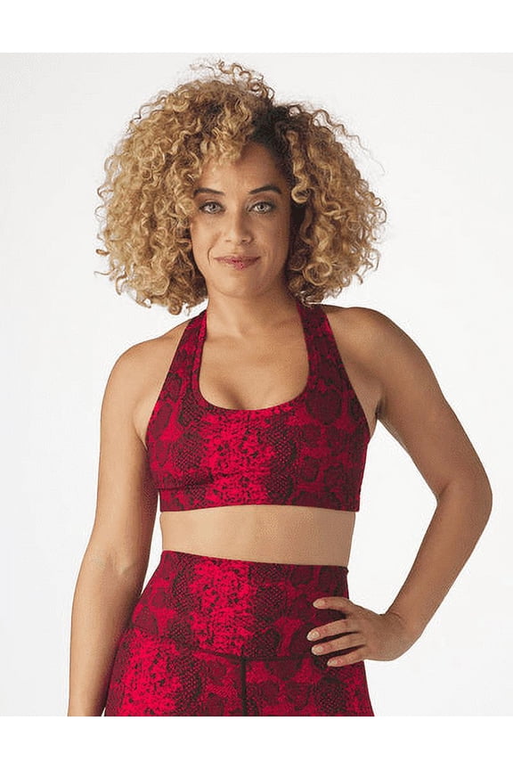 CHERRY SNAKE Racerback Notch Sport Bra, US X-Large