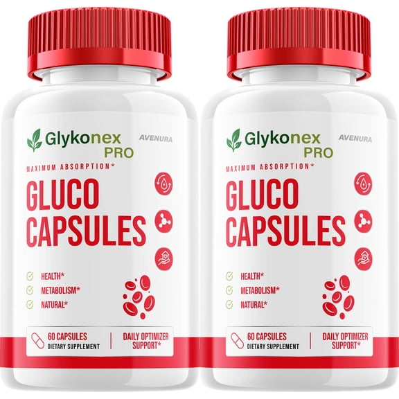 Glykonex Pro Capsules  Glyko Nex Pro Pills Natural Blend Glycogen Formula for Health, 2 Pack, 120 Capsules