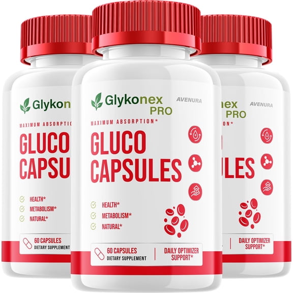 Glykonex Pro Capsules  Glyko Nex Pro Pills Natural Blend Glycogen Formula for Health, 3 Pack, 180 Capsules