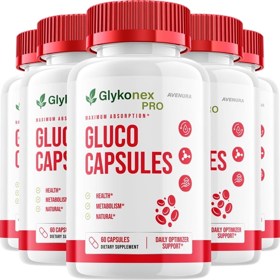 Glykonex Pro Capsules  Glyko Nex Pro Pills Natural Blend Glycogen Formula for Health, 5 Pack, 300 Capsules