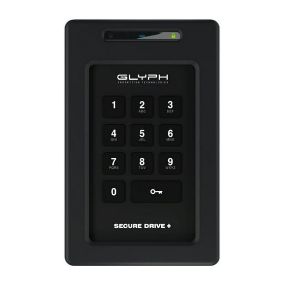 Glyph SecureDrive Plus Encrypted, Rugged, Portable Bus-Powered 1TB Solid State Drive with Keypad for Anti-Hacking Protection
