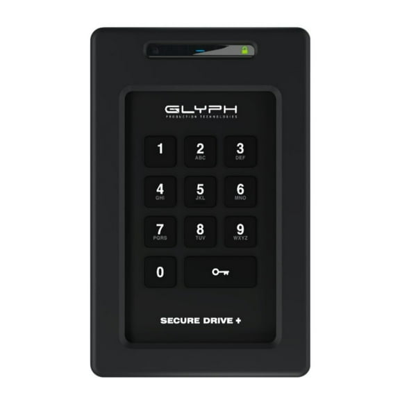 Glyph SecureDrive Plus Encrypted, Rugged, Portable Bus-Powered 4TB Solid State Drive with Keypad for Anti-Hacking Protection