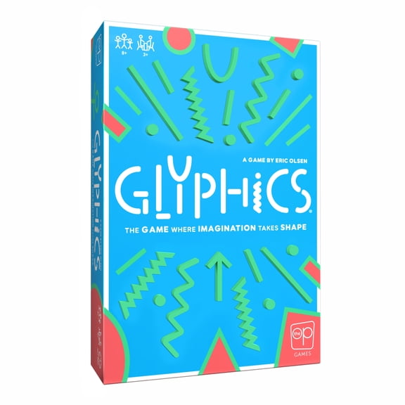 Glyphics, Creative Family Party Game, Use Shapes and Get Everyone to Guess The Words on Your Card, Fast & Fun Abstract Guessing Word Game by The Op Games
