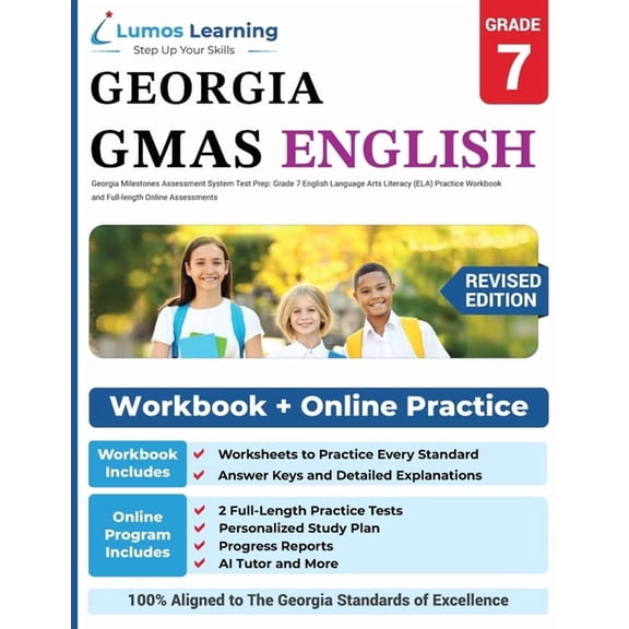 Gmas by Lumos Learning Georgia Milestones Assessment System Test Prep: Grade 7 English Language Arts Literacy (ELA) Practice Workbook and Full-, Book 10, (Paperback)