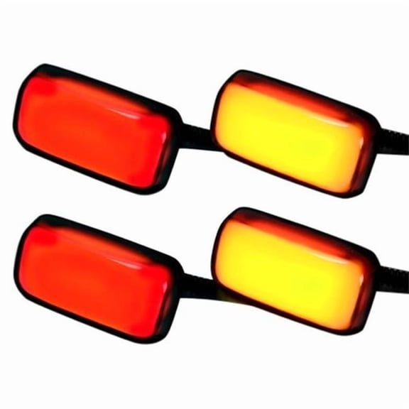Gmc And Chevy 15-19 Sierra And Silverado (3Rd Gen) Dually Fender Lenses (4-Piece Set) W/ 2 Red LED Lights And 2 Amber Le