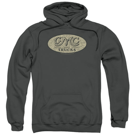 Trevco Sportswear GMC103-AFTH-6 GMC Vintage Oval Logo Adult Pullover Hoodie, Charcoal - 3X