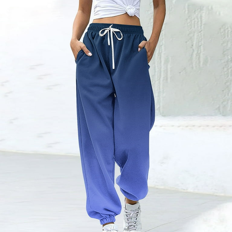 Gmdeguo Wide Leg Sweatpants for Women Oversized Baggy Gradient