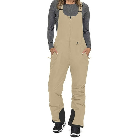 Gmdeguo Women Ski Suit Water Resistant Overalls Snow Trousers Snowboard Bib Pants Skiing Insulated Thermal Snowsuit Jumpsuit with Pockets Plus Size