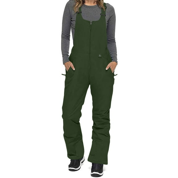 Gmdeguo Women Ski Suit Water Resistant Overalls Snow Trousers Snowboard Bib Pants Skiing Insulated Thermal Snowsuit Jumpsuit with Pockets Plus Size