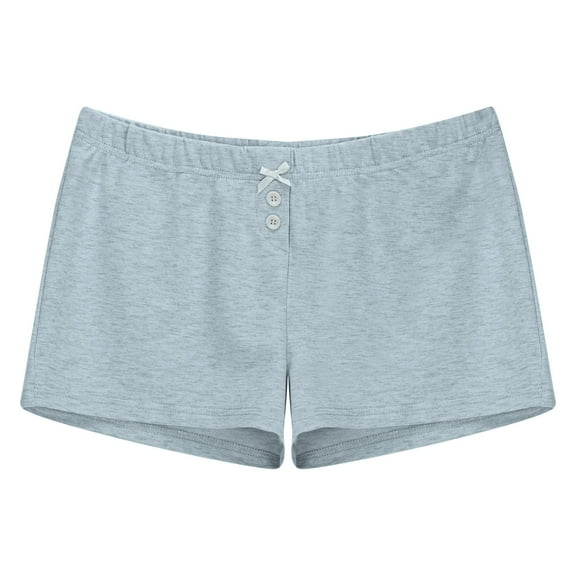 Gmdeguo Women's Low-Rise Slim Athletic Shorts - Solid Color Bow Accent Casual Sportswear for Gym, Yoga & Summer Outfits