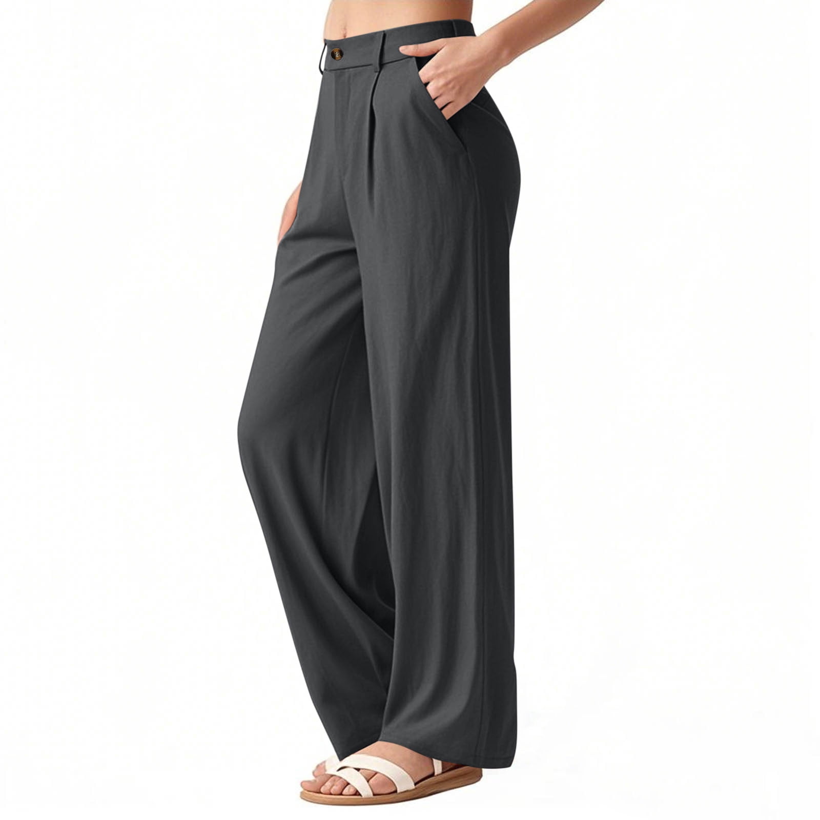 Gmdeguo Women's Solid Wide Leg Work Pants Comfortable Stretchy for — free download