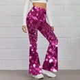 thumbnail image 1 of Gmdeguo Womens Casual Sparkly Sequin Pants High Waisted Wide Leg Palazzo Bell Bottom Dance Trousers Loose Pull On Comfy 70s Magic Glitter Disco Party Long Maxi Pants, 1 of 5