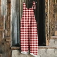thumbnail image 1 of Gmdeguo Womens Vintage Casual Plaid Print Sleeveless Plus Size Bib Jumpsuit Summer Loose Wide Leg Harem Dungareers Stylish Vacation Party Romper Jumpsuit Playsuit, 1 of 5
