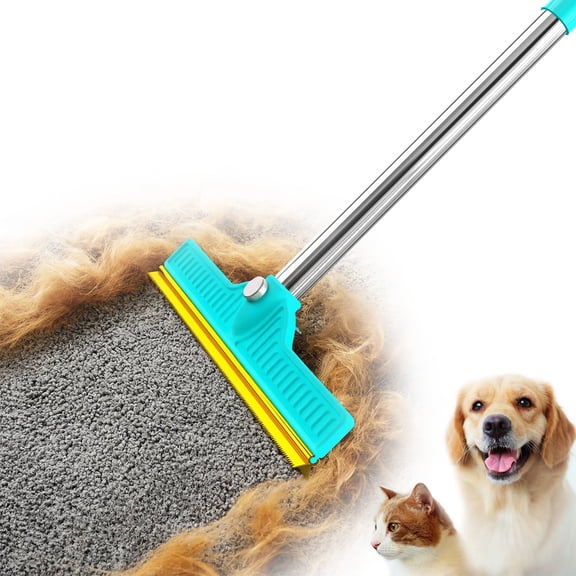 Gmdisc Carpet Rake for Pet Hair Removal Tool, Reusable Pet Hair Remover Broom, Dog&Cat Hair Remover Scraper Rake with 45 Adjustable Long Handle for Rugs, Mats, Couch, Furniture