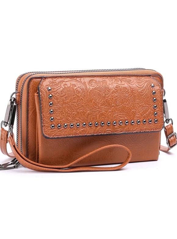 Crossbody Bags for Women, Small Leather Shoulder Handbags Cell Phone Wallet Wristlet Purse with Adjustable Strap