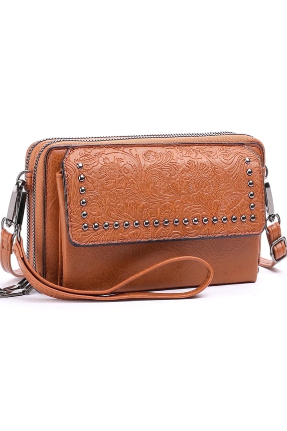 Crossbody Bags for Women, Small Leather Shoulder Handbags Cell Phone Wallet Wristlet Purse with Adjustable Strap